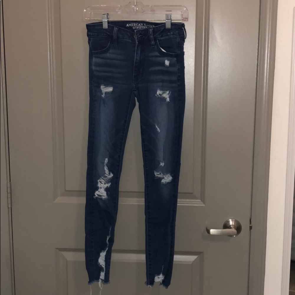 Ripped dark wash jeans